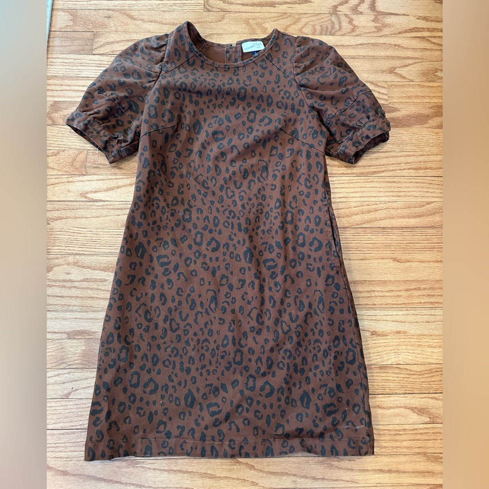 Cheetah print (denim material) dress